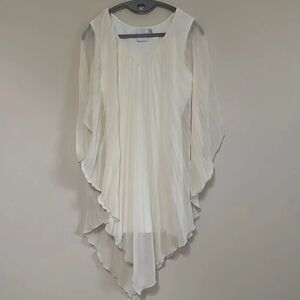 ASOS Petite Sheer Outer Pleated Style Dress
